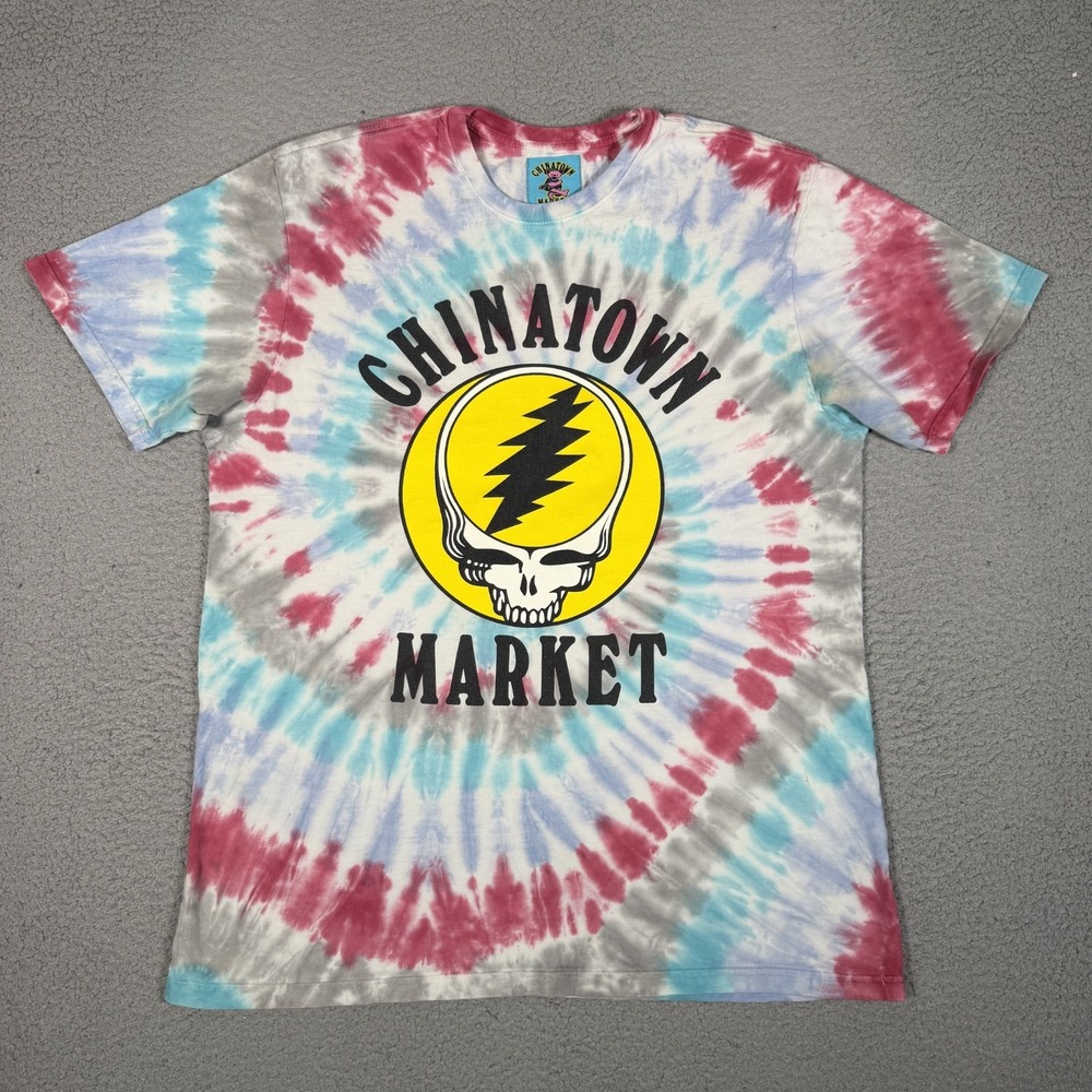 Chinatown Market Shirt Mens XL Grateful Dead Tie Dye Deadtown Dancing Bear Logo